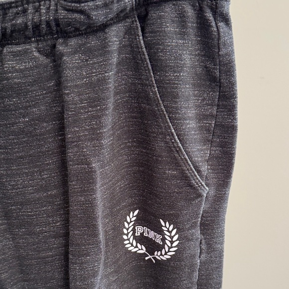 PINK Victoria's Secret Dark Gray Joggers with White Logo - Picture 2 of 6